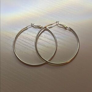 Simple Silver Hoops
